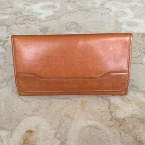 L.L.Bean Leather Travel Wallet Passport Holder Unisex